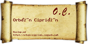 Orbán Ciprián névjegykártya