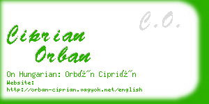 ciprian orban business card